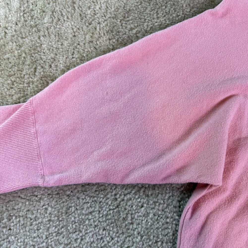 Jones New York Signature Women Sweater Size L Pink Cowl Neck Cotton Cozy E529 - Picture 3 of 11